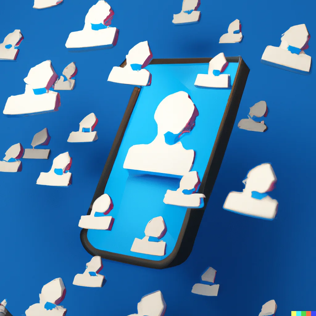 Influencers with ark blue background on smartphone, concept by The Bunny Agency