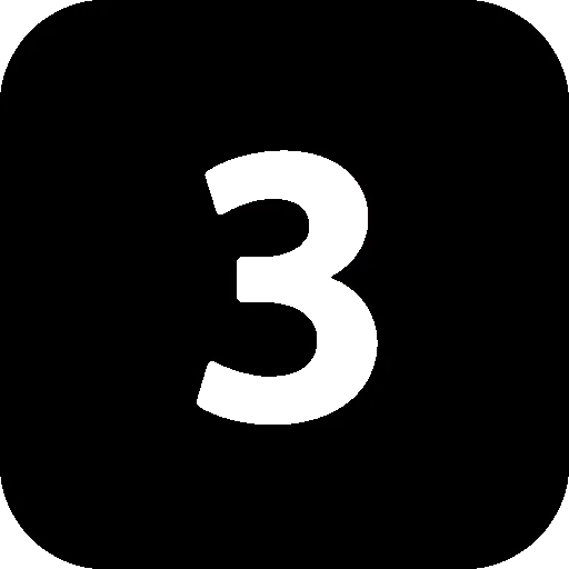 Black number 3 icon used in The Bunny Agency