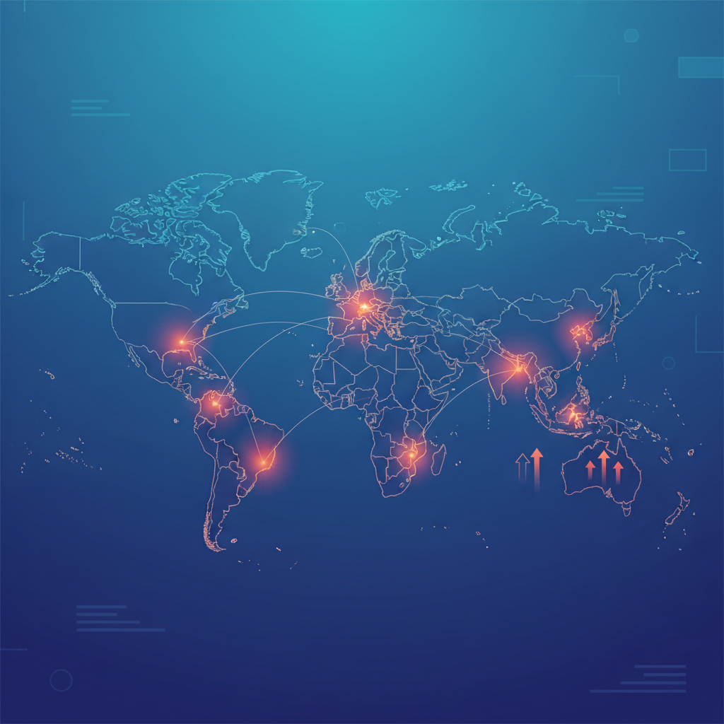 World map highlighting key OnlyFans markets and regional growth. - State of OnlyFans 2026 illustration